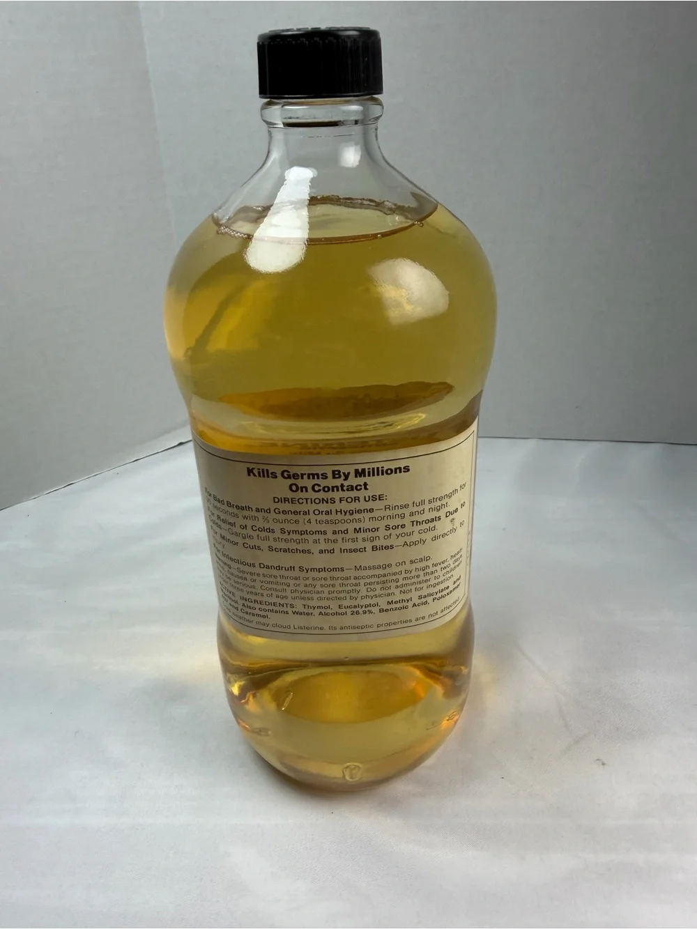 Vintage Listerine Glass Bottle Large 32 oz Paper Label. New Never Opened